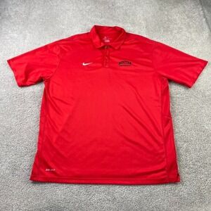 Boston University Terriers‎ Polo Shirt Mens 2XL XXL Red Nike Dri Fit Performance